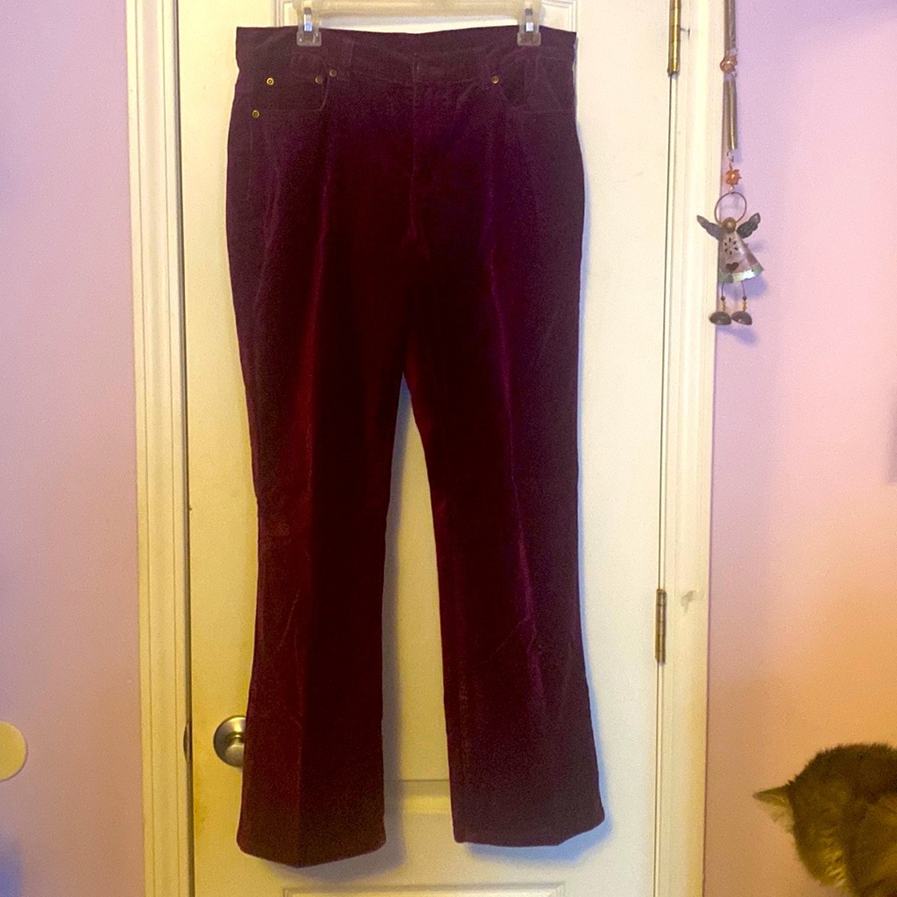 DG2 by Diane Gilman Burgundy Velveteen Jeans